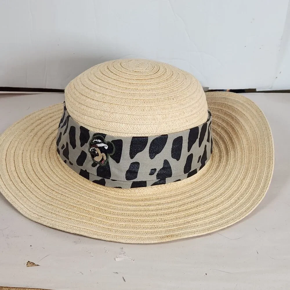 Walt Disney World Kids Minnie Mouse Animal Kingdom 100% Straw Sun‎ Hat